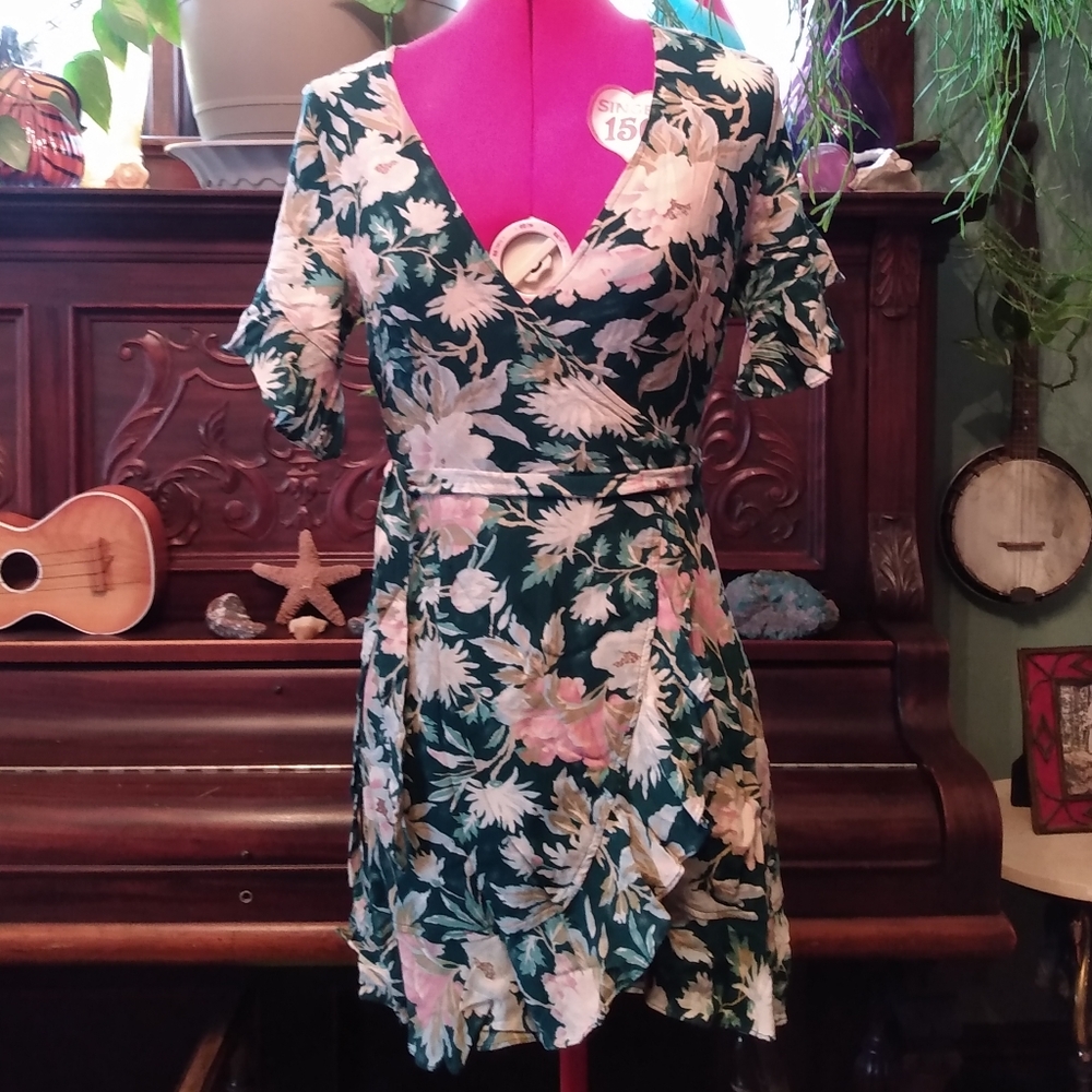 Floral Wrap Dress. Ruffle Dress. Spring Dress